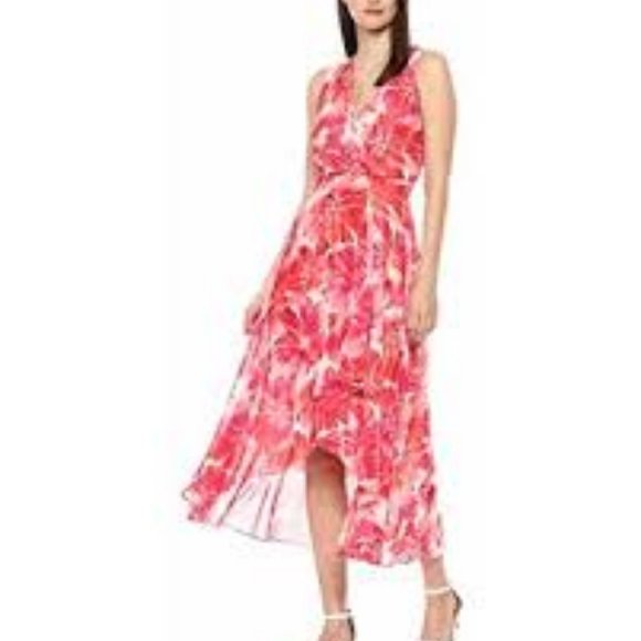 Calvin Klein Women's Chiffon Sleeveless V Neck Max - Picture 2 of 4